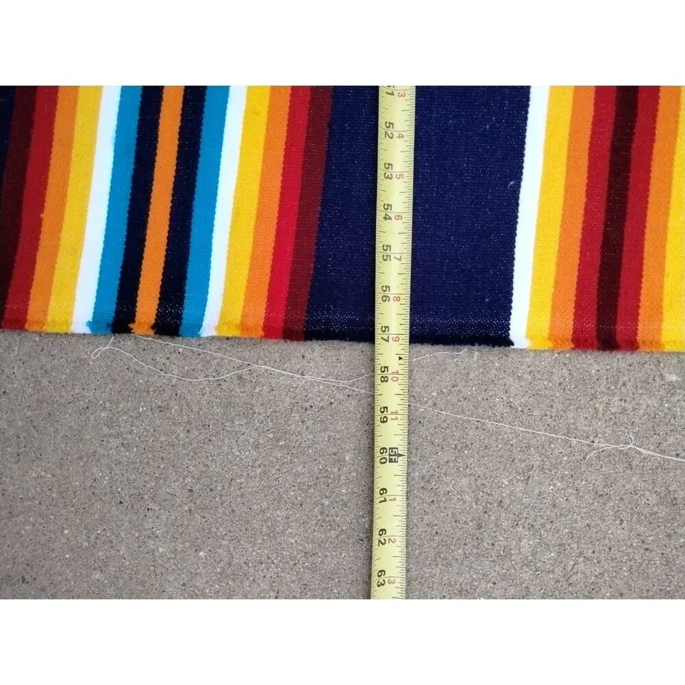 Vintage Mexican Serape Saltillo Blanket Woven Southwest 57
